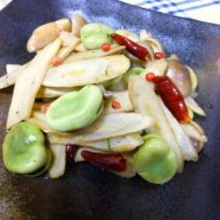 野菜を食べよう！　空豆のペペロンチーノ♪